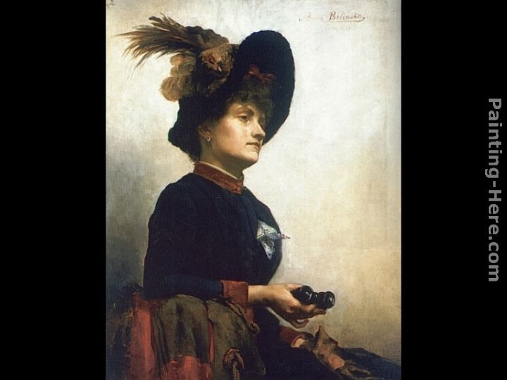 Portrait of a Lady with Opera Glasses painting - Anna Bilinska Bohdanowicz Portrait of a Lady with Opera Glasses art painting
